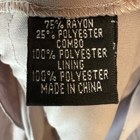 Adrianna Papell Tiered Sheath Dress Taupe V-Neck Ruched Size 10 - Picture 4 of 6